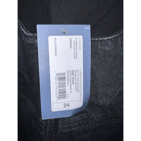 Universal Thread Tailored Denim Jumpsuit Womens Plus Sz 24 Black Zip Front New - Picture 4 of 7